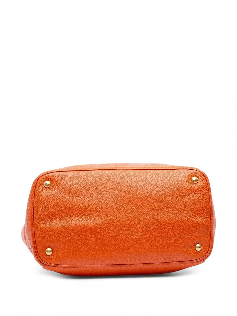 Pre-owned Prada 2000-2025 Vitello Daino Open Convertible Tote Satchel In Orange