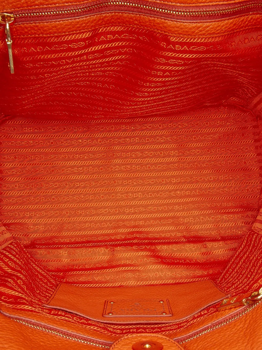 Pre-owned Prada 2000-2025 Vitello Daino Open Convertible Tote Satchel In Orange