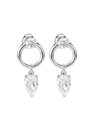 Swarovski Mesmera クリスタル ドロップピアス | シルバートーン
