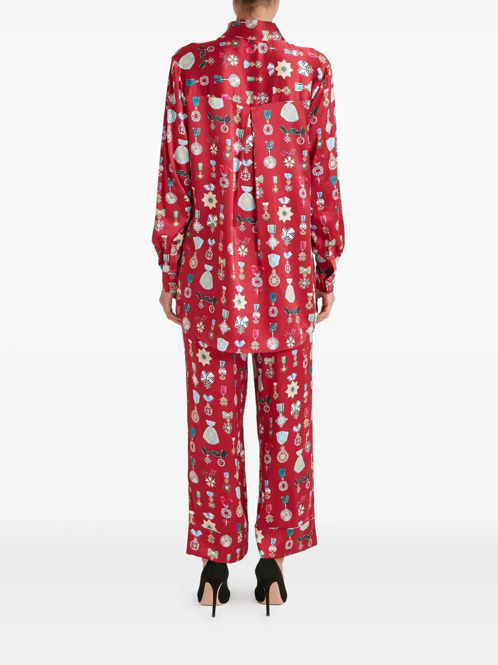 Temperley London Broek met print Rood