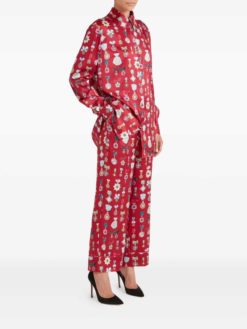 Temperley London Broek met print Rood