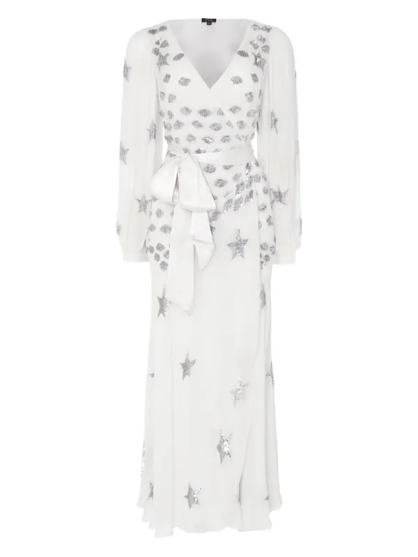 temperley sequin dress Embroidered Sequin-hem Dress