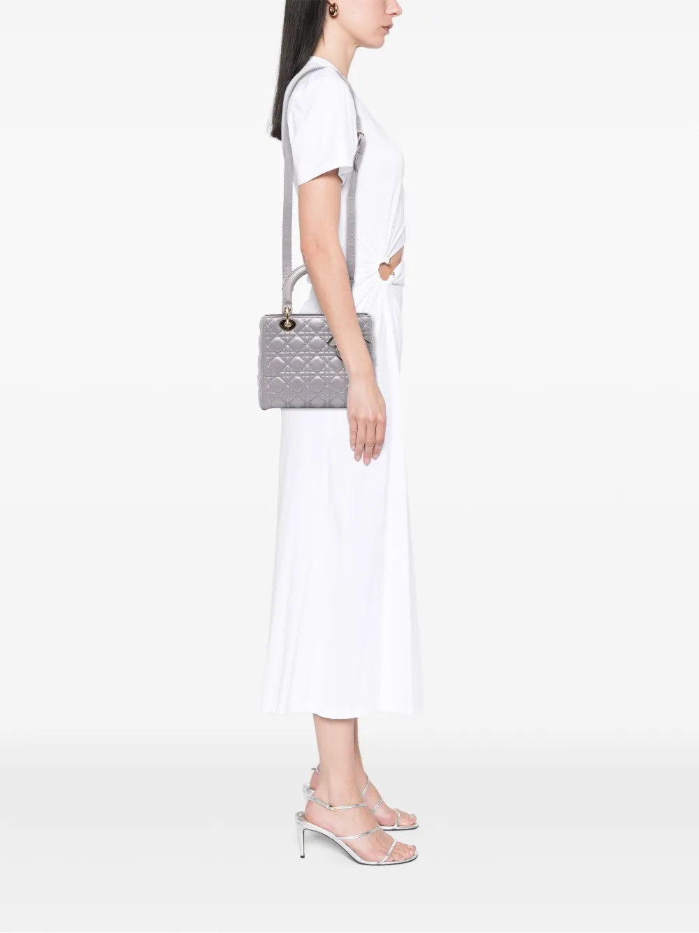 Christian Dior Pre-Owned 2017 Medium Pearlescent Lambskin Cannage Lady Dior satchel | Pre-Owned | Image 2