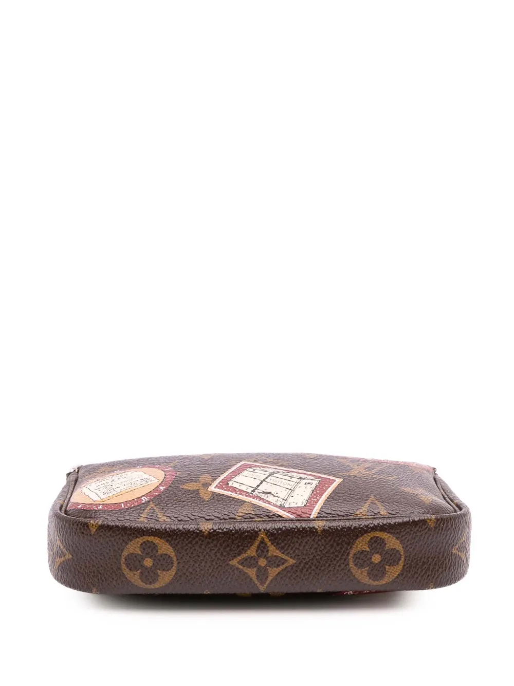 Pre-owned Louis Vuitton 2008 Monogram Trunks And Bags Patch Mini Pochette Accessoires Handbag In Brown