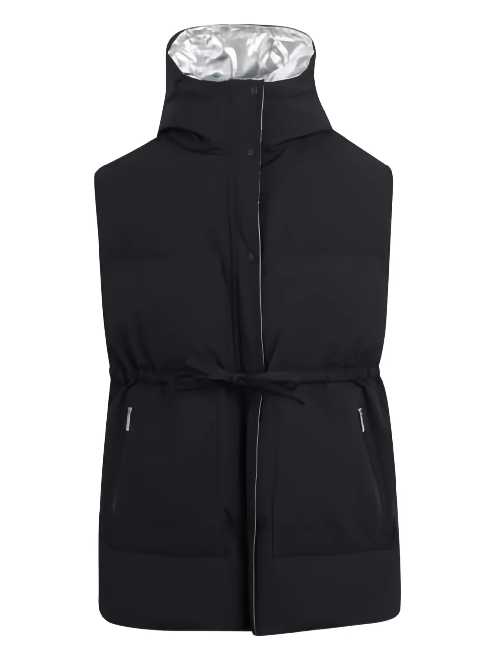 Laminar Hooded Gilet In Black