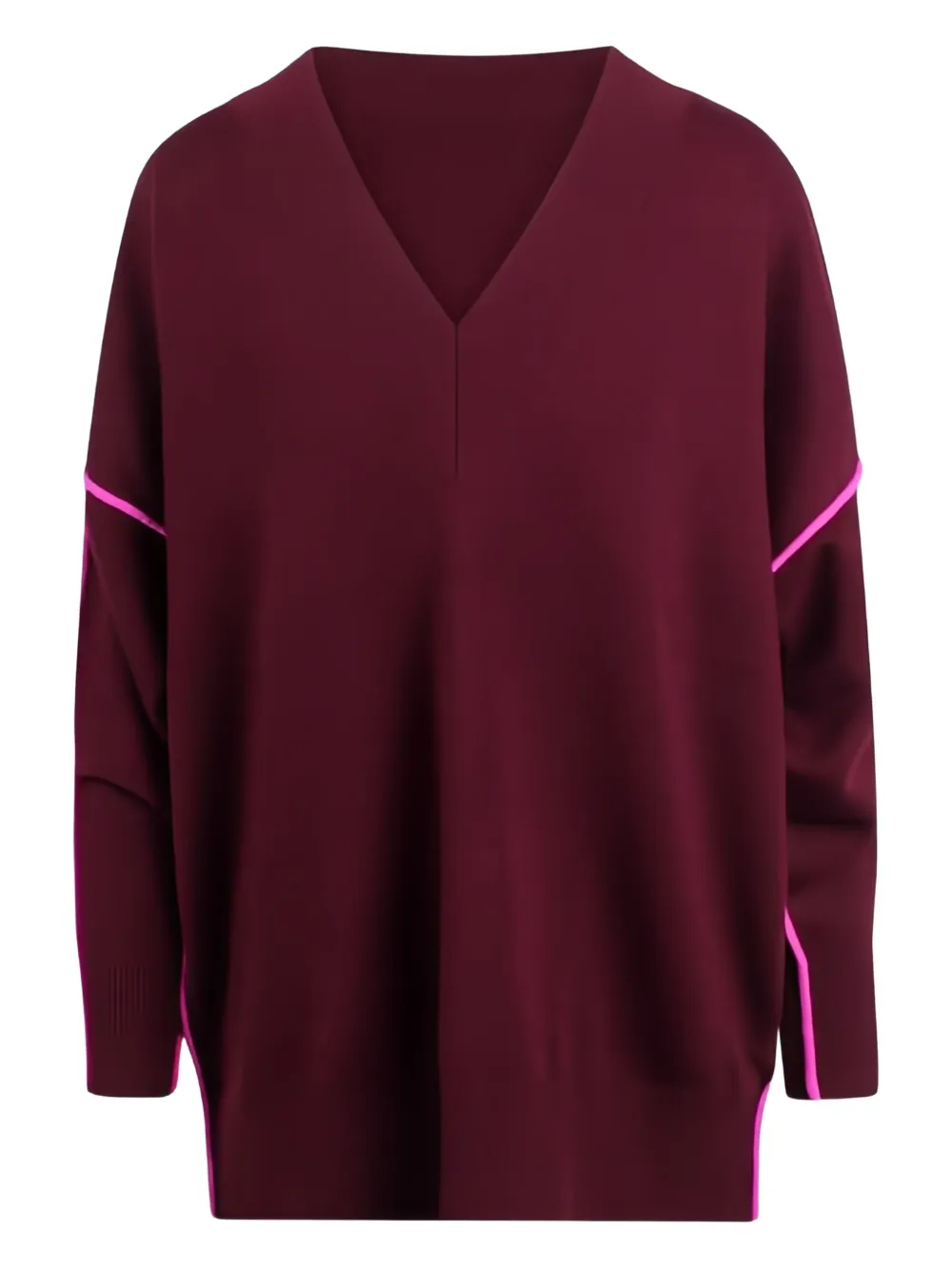 Essentiel Antwerp Inside V-neck Piping Knitwear In Red