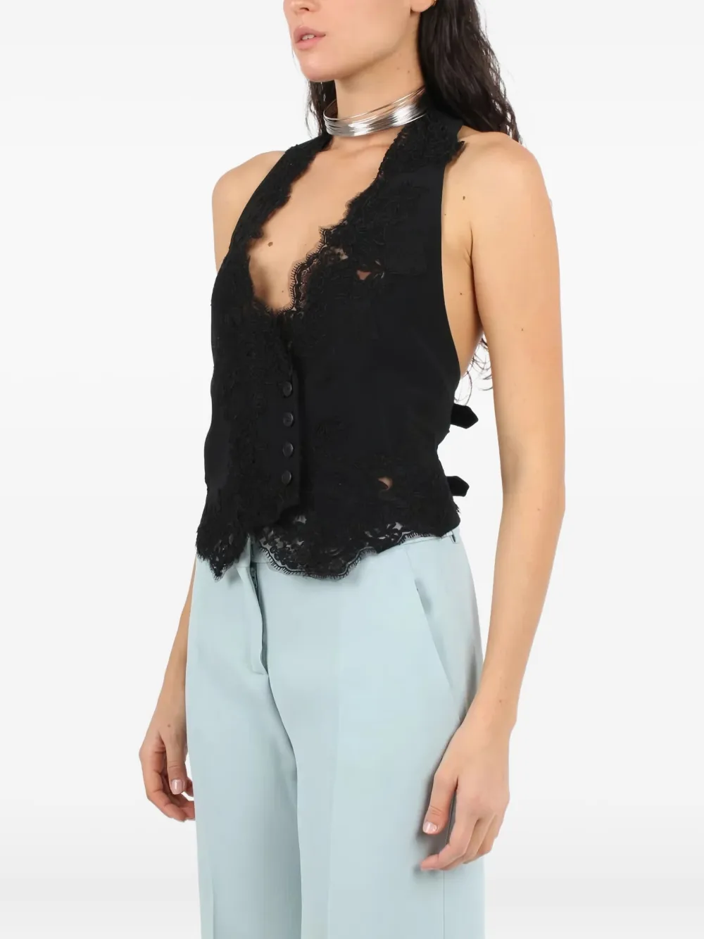Ermanno Scervino Back-buckle Waistcoat In Multi