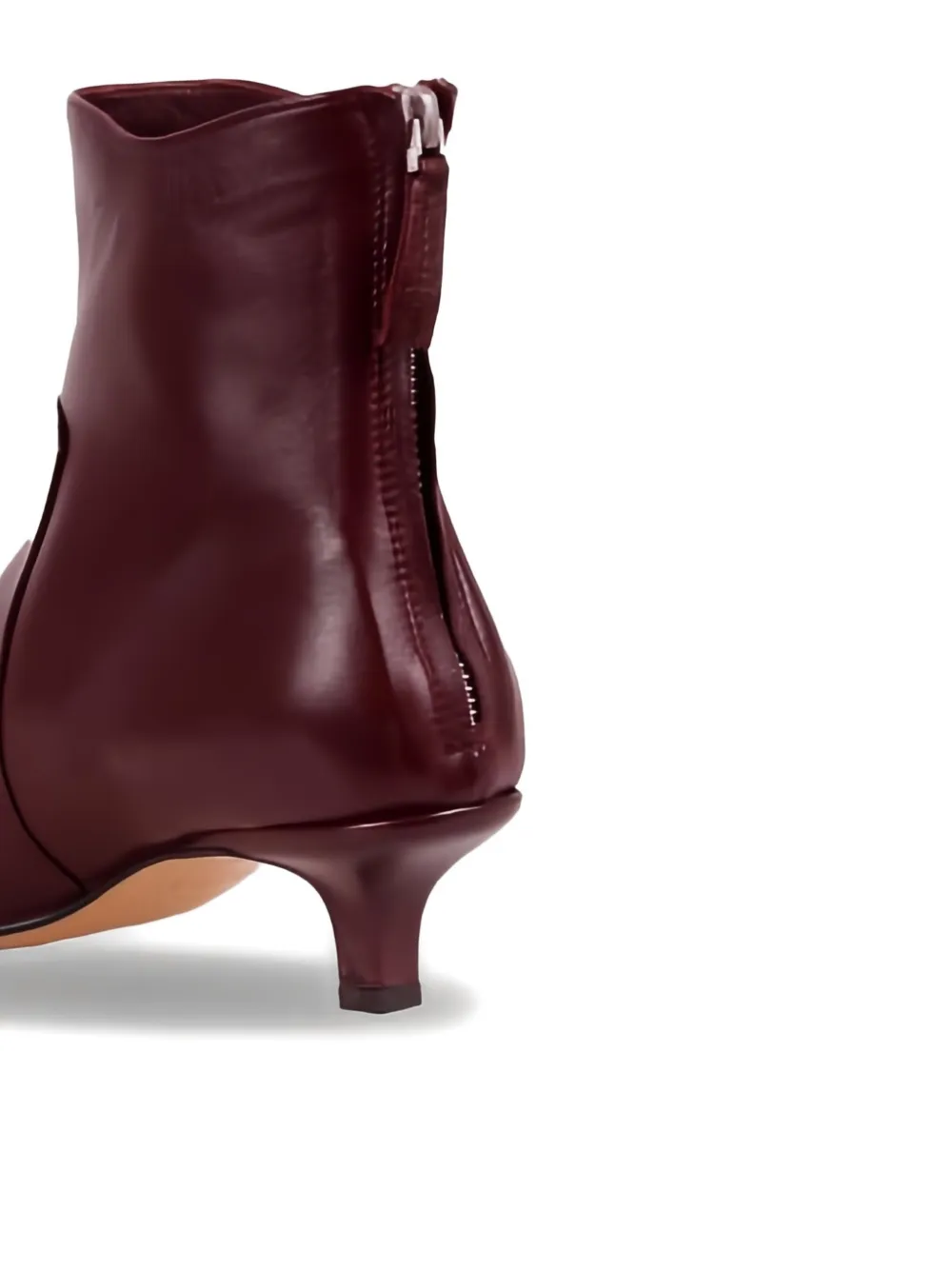 Pomme D'or Pointed-toe Zip Boots In Burgundy