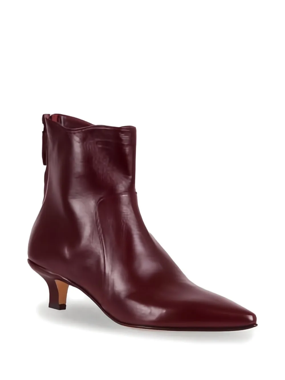 Pomme D'or Pointed-toe Zip Boots In Burgundy