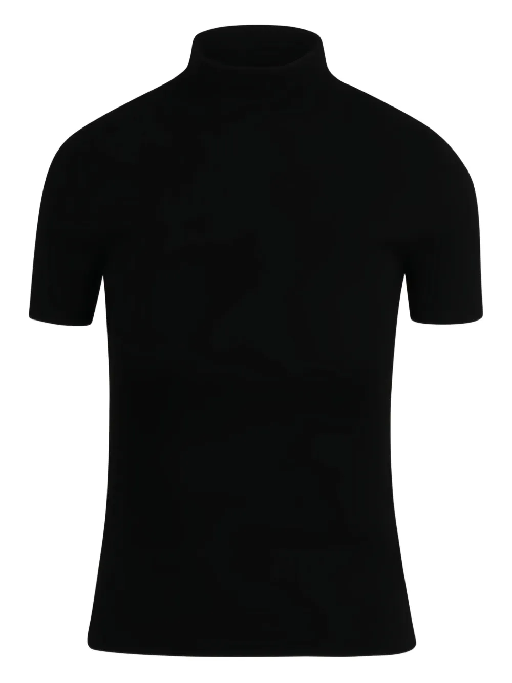 Max Mara Funnel-neck Short-sleeve Top In Black