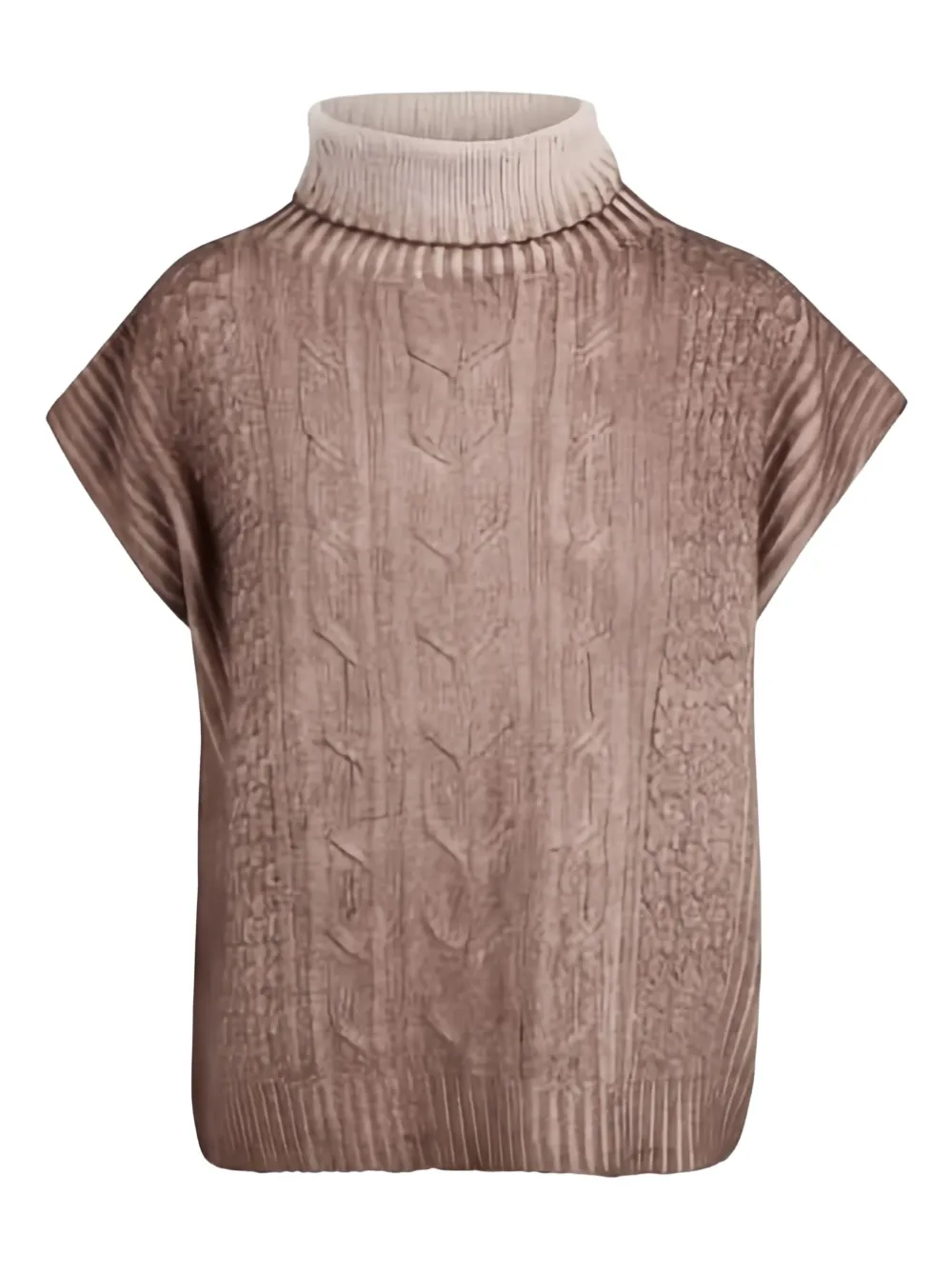 Ploumanac'h Cap-sleeve Turtleneck Sweater In Brown