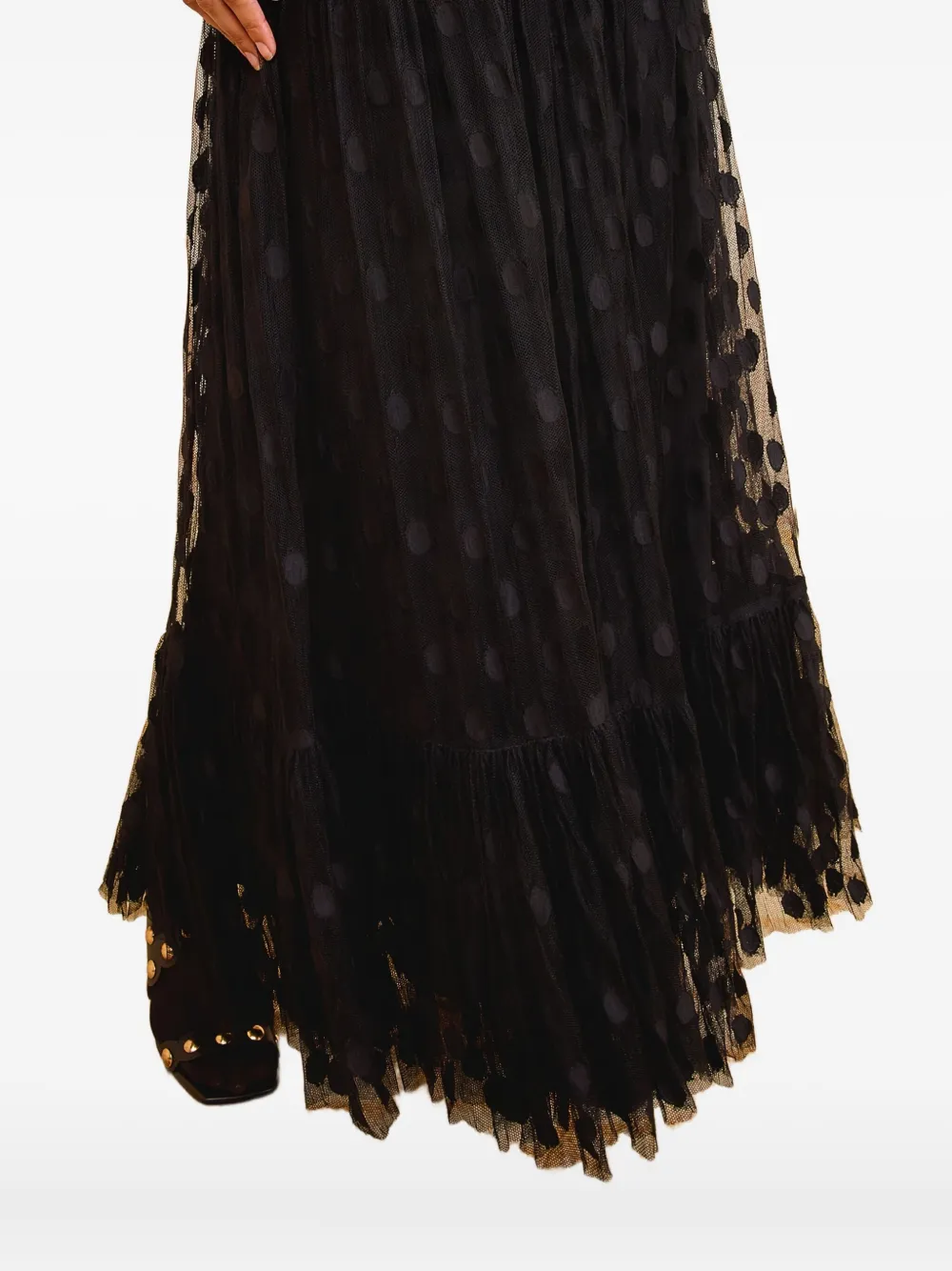 Ulla Johnson Vera Lace Ruffled Maxi Skirt In Black