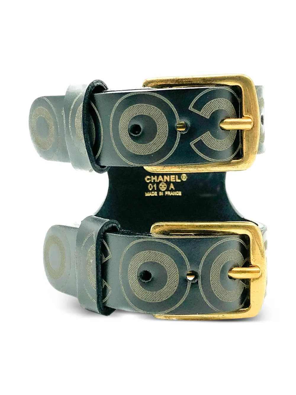 CHANEL Pre-Owned 2001 double-buckle Coco cuff - Oro
