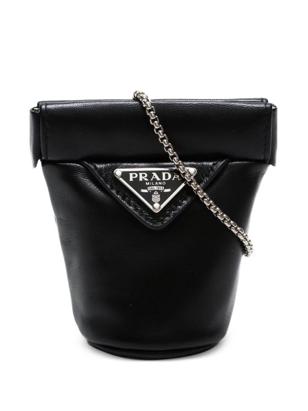 Prada Pre-Owned 2020s logo-plaque mini clutch bag | Black | Image 1