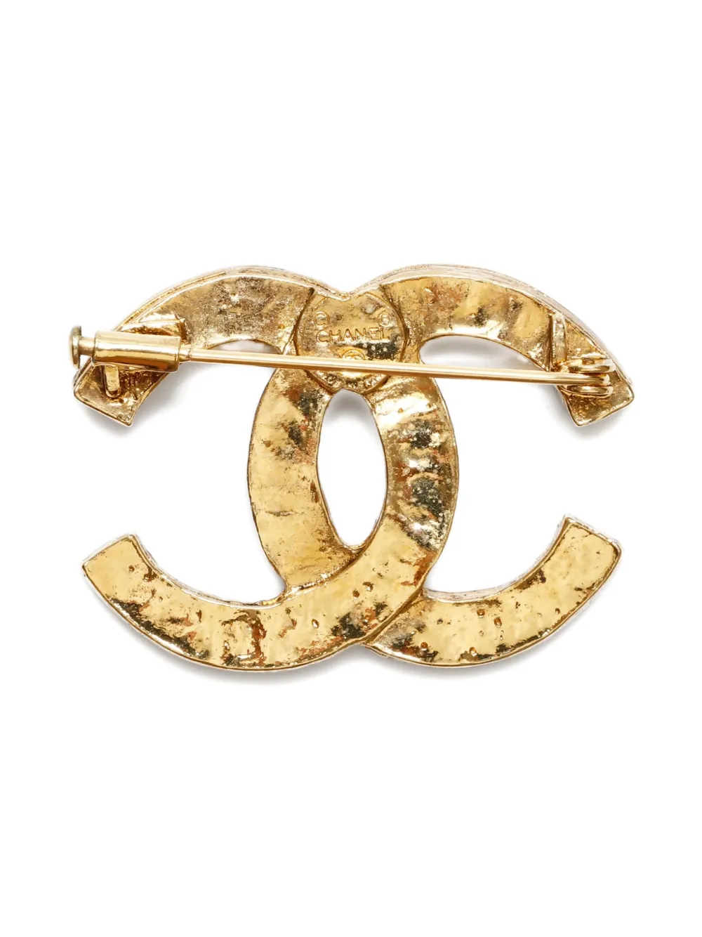 CHANEL Pre-Owned 1986-1994 CC-interlocking rhinestone-embellished brooch | Image 2