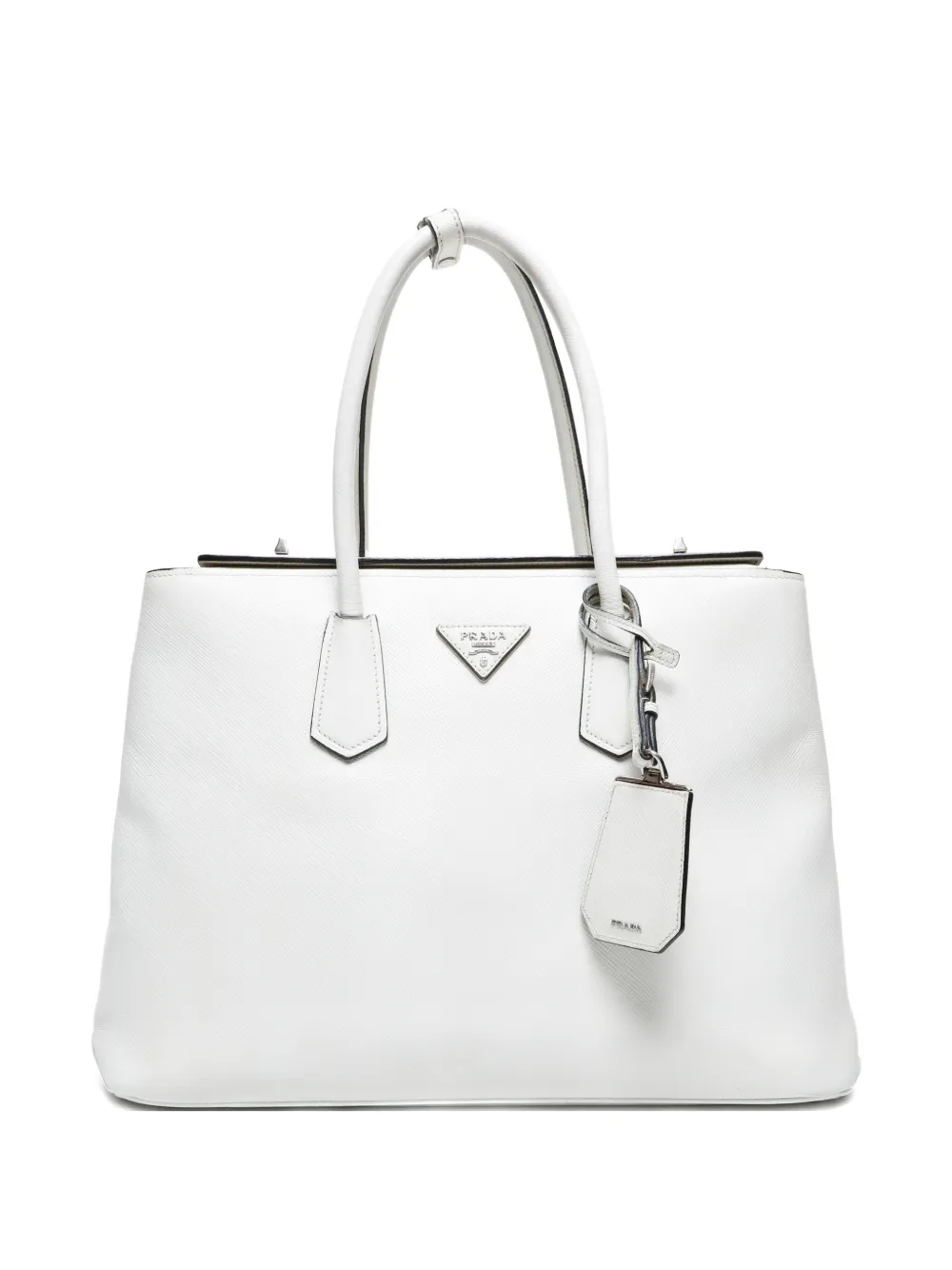 Prada Pre-Owned شنطة يد جلد 'سافيانو' من 2000-2020 | أبيض | Image 1