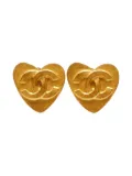 CHANEL Pre-Owned 1995s CC Mark Heart earrings - Yellow