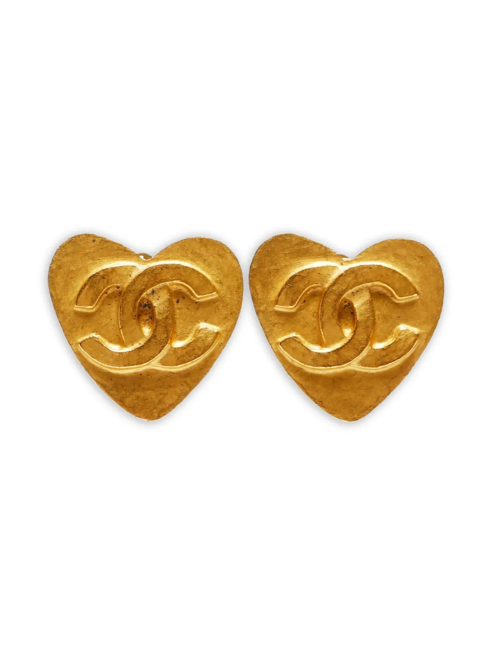 CHANEL Pre-Owned 1995s CC Mark Heart earrings | Yellow | Image 1