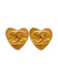 CHANEL Pre-Owned 1995s CC Mark Heart earrings - Yellow