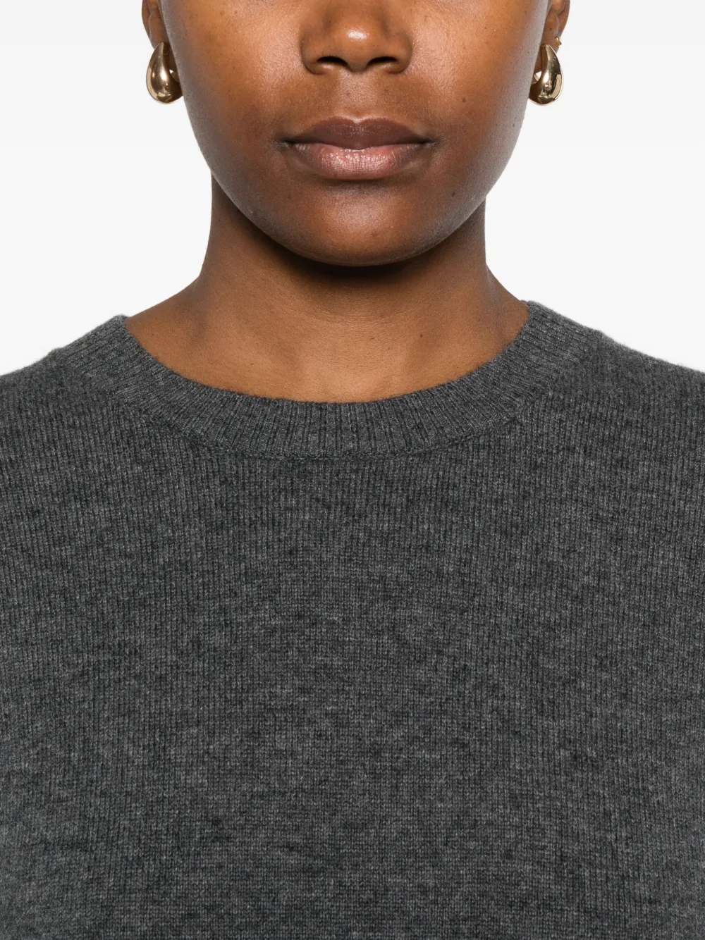 Rhea Round-neck Long-sleeve Sweater In Gray