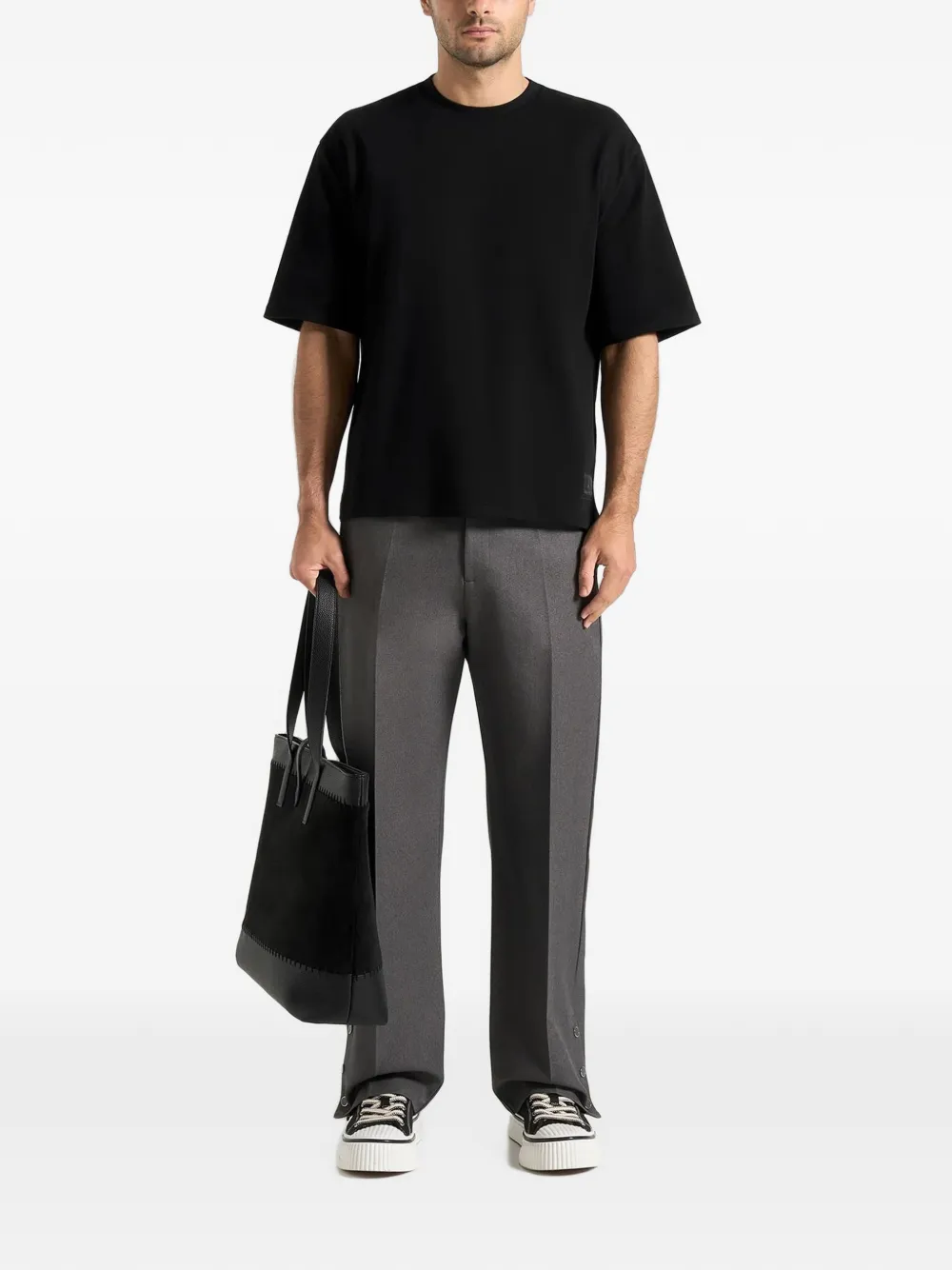 Manière De Voir TS007 relaxed-fit katoenen T-shirt Zwart