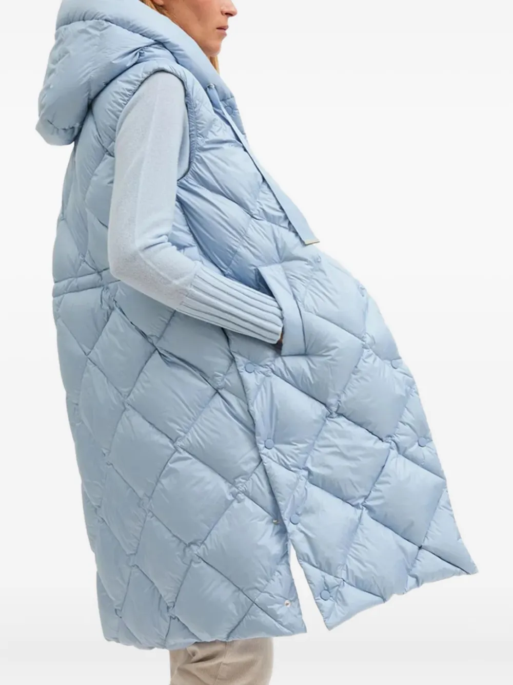 Biancalancia Hooded Quilted Jacket In Blue