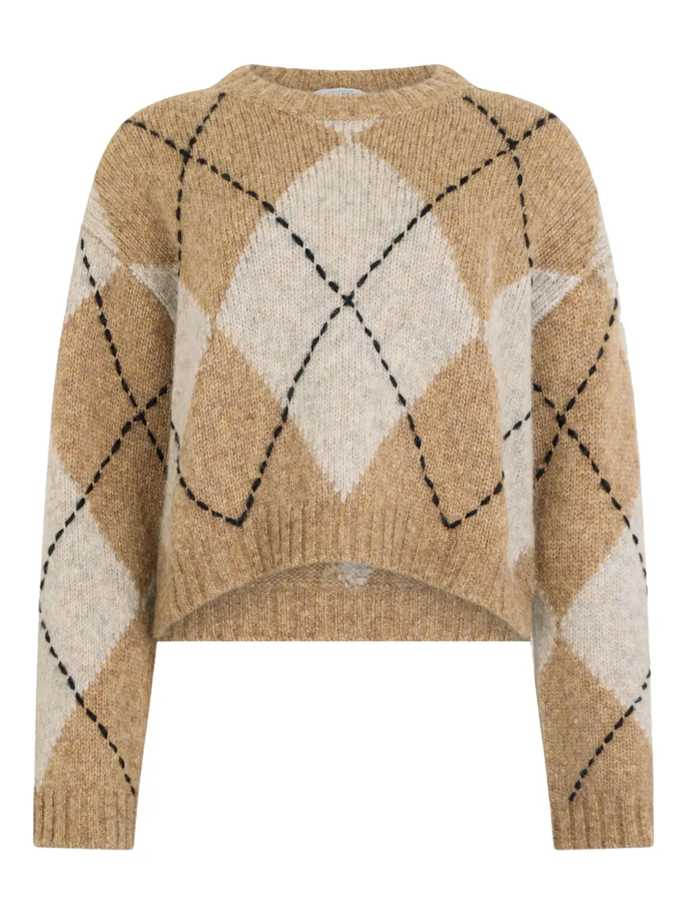 Ballantyne Argyle Sweater In Brown