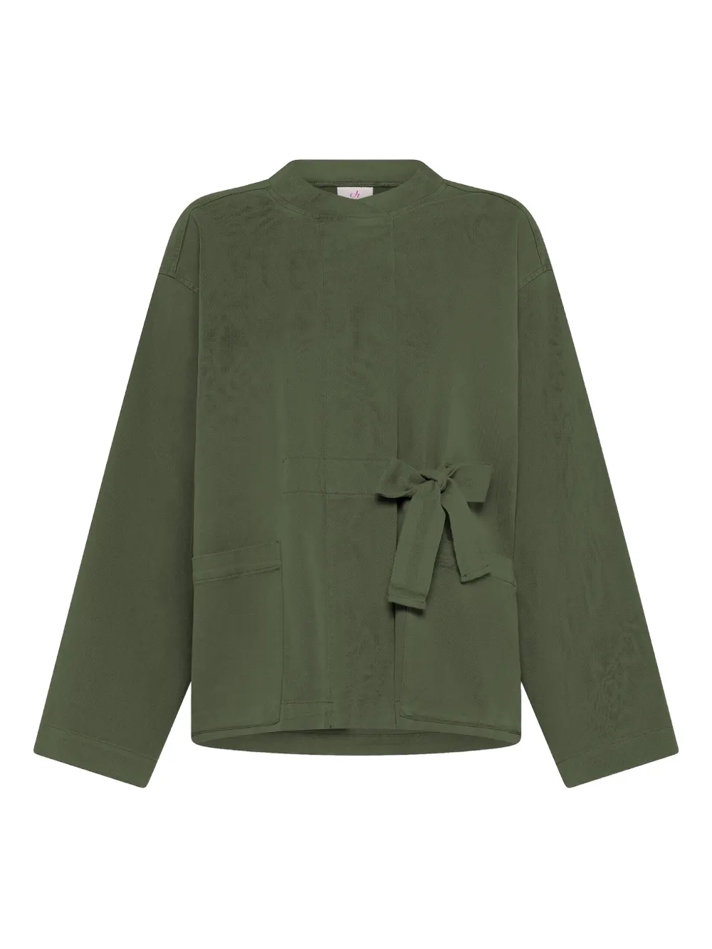 Deha Tie-waist Patch-pocket Jacket In Green