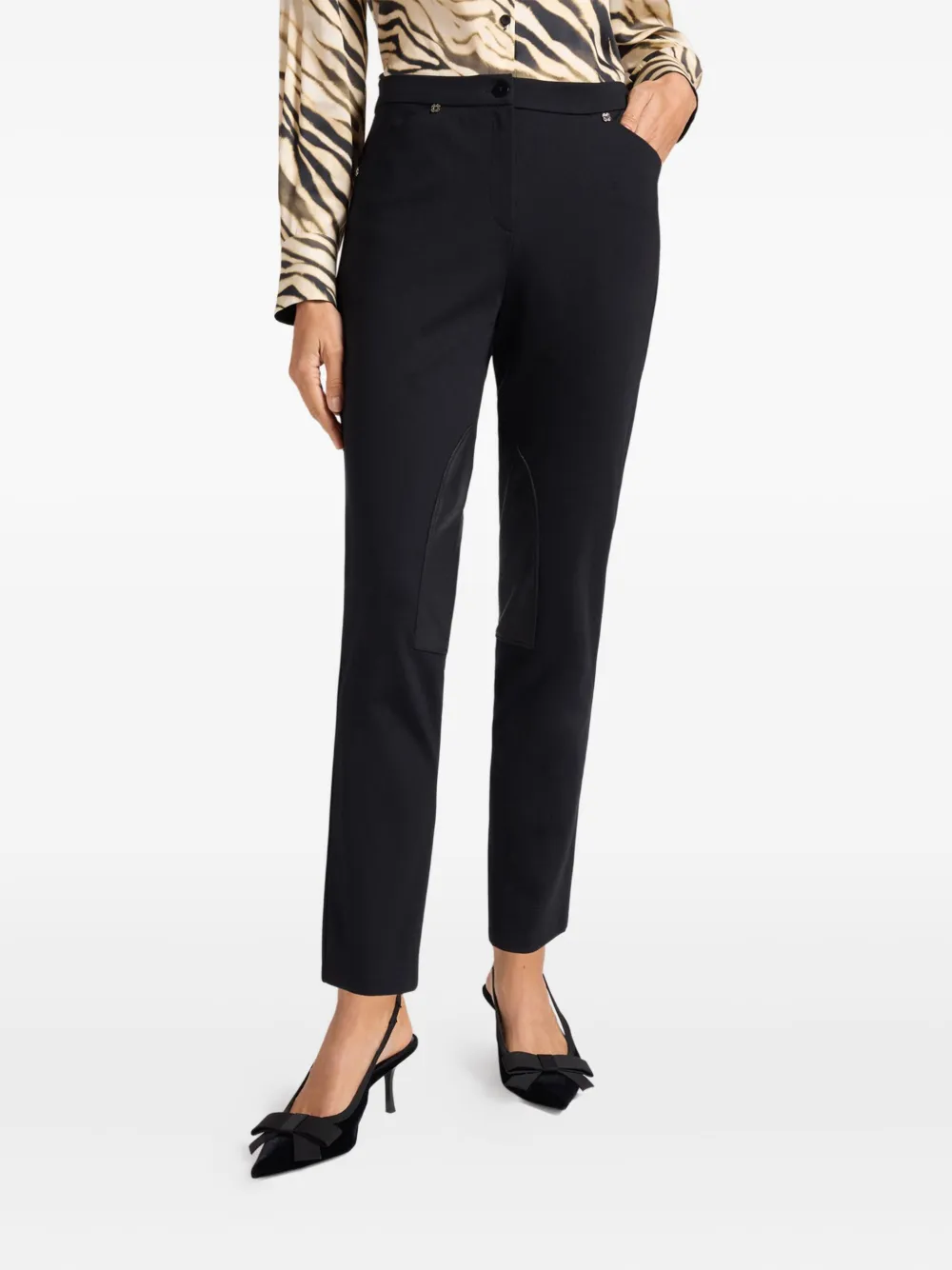 ELENA MIRO` rivets-detail trousers - Zwart
