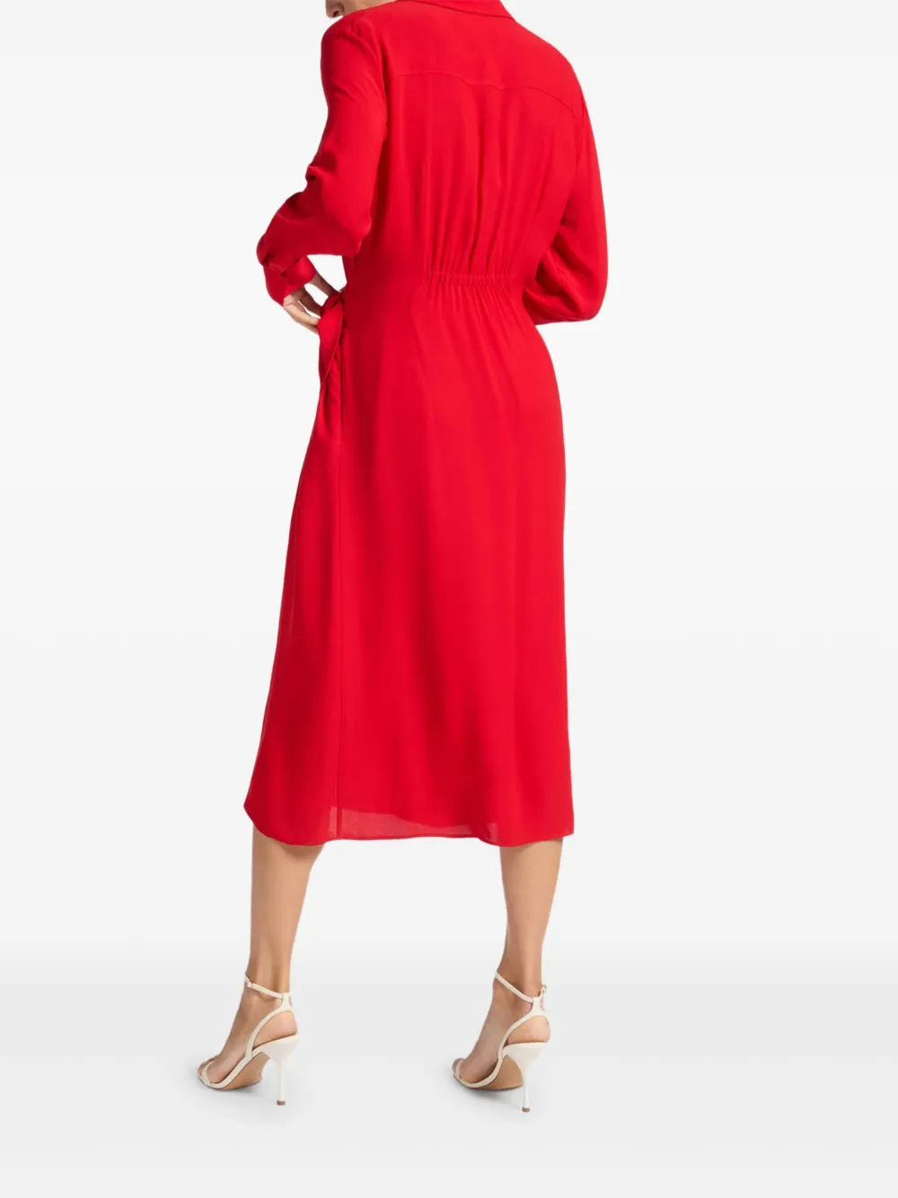 Elena Miro' Buttoned Wrap-effect Dress In Red