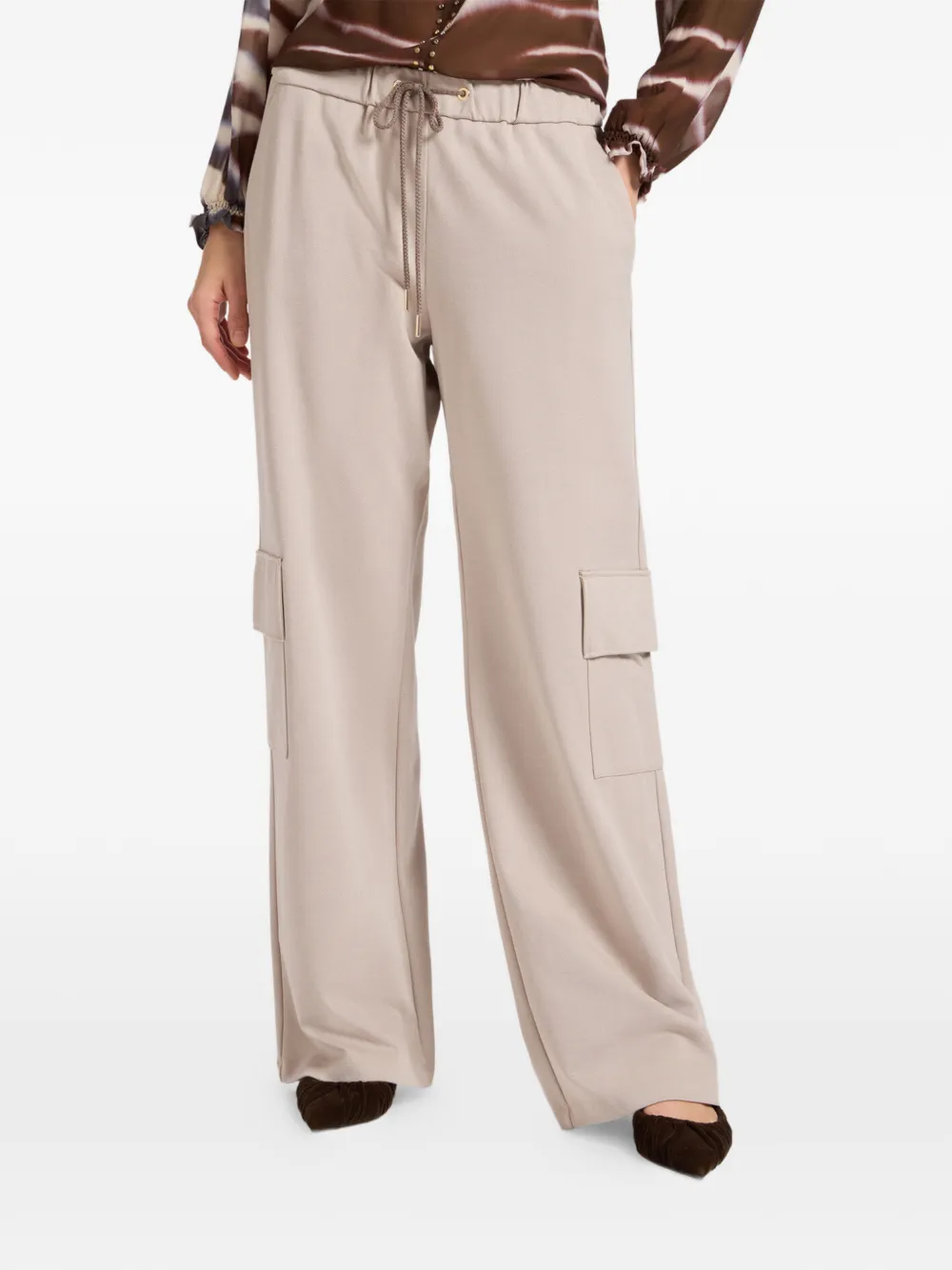 ELENA MIRO` drawstring pocket trousers - Beige