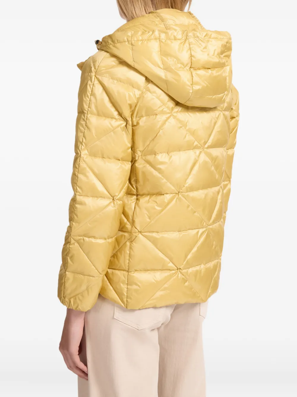 Elena Miro' Hooded Puffer Jacket In Yellow
