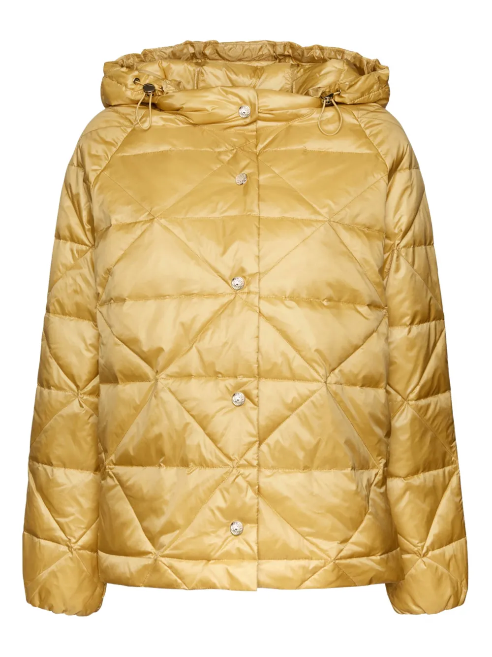 Elena Miro' Hooded Puffer Jacket In Yellow