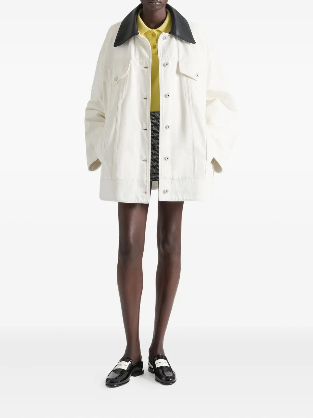 Givenchy leather-collar denim jacket | Oversized Jackets | Image 2