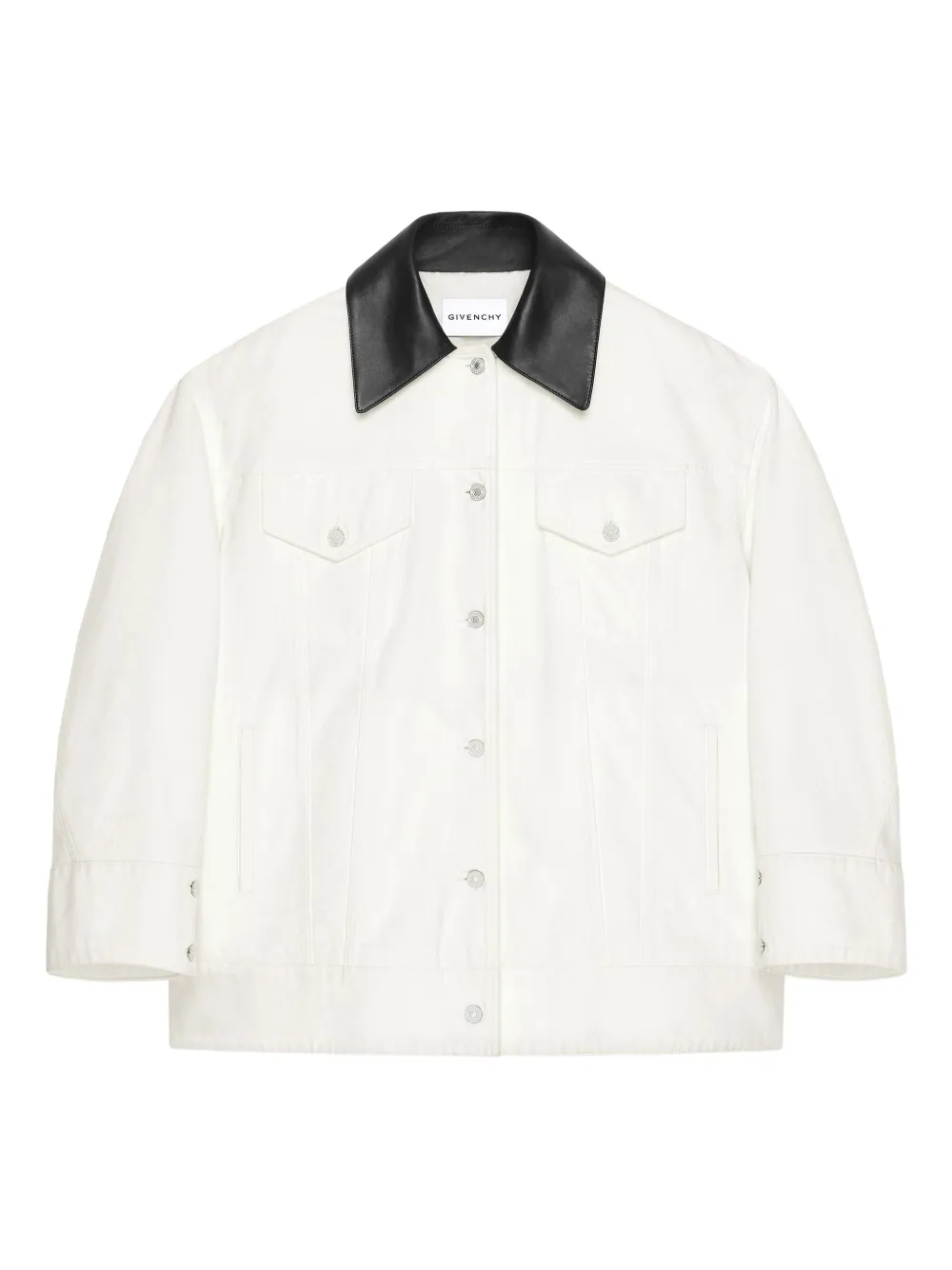 Givenchy leather-collar denim jacket | White | Image 1