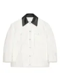 Givenchy leather-collar denim jacket - White