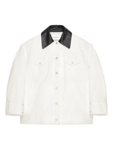 Givenchy leather-collar denim jacket