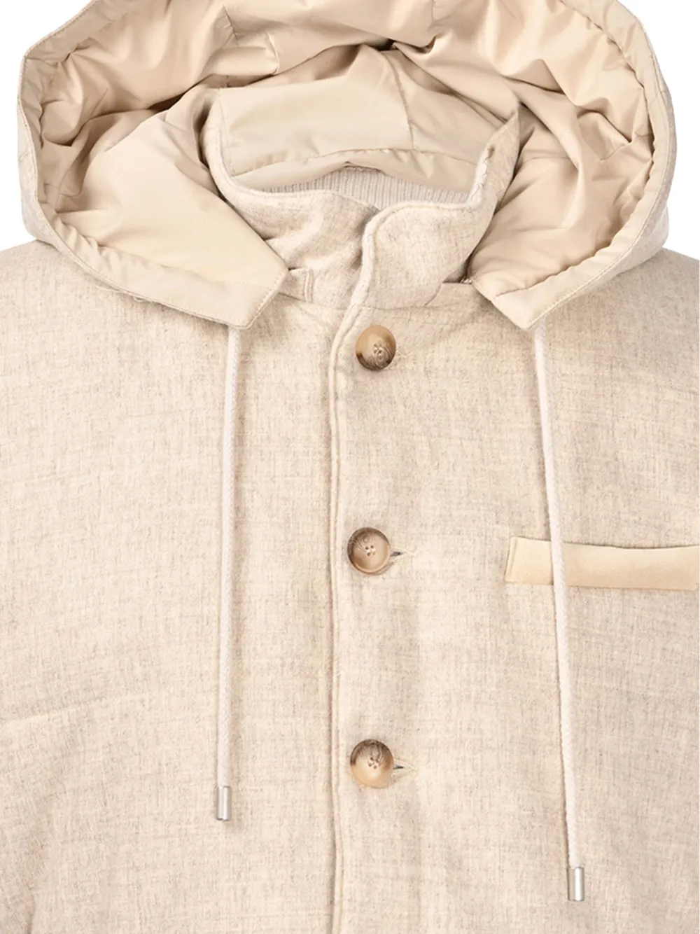 Gran Sasso Wool Hooded Padded Jacket In Neutral