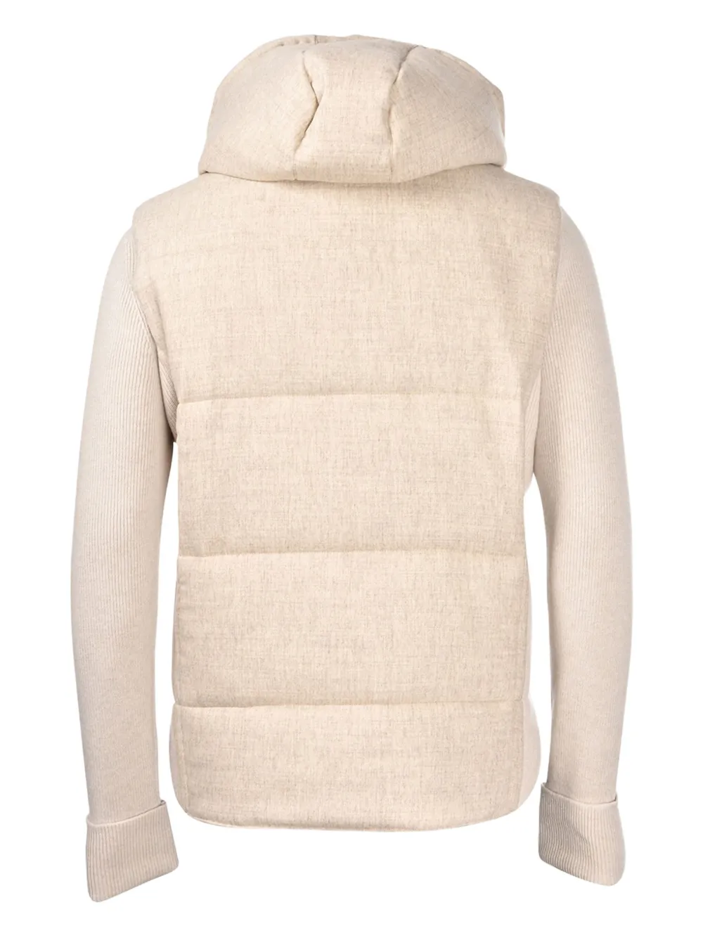 Gran Sasso Wool Hooded Padded Jacket In Neutral