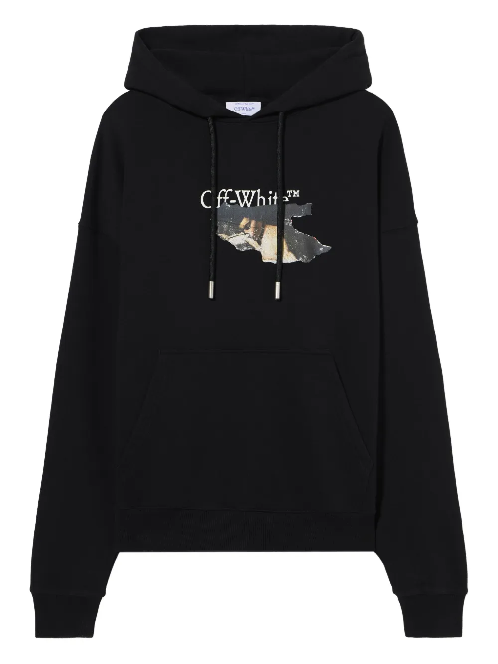 Off-White logo-print hoodie | Black | Image 1