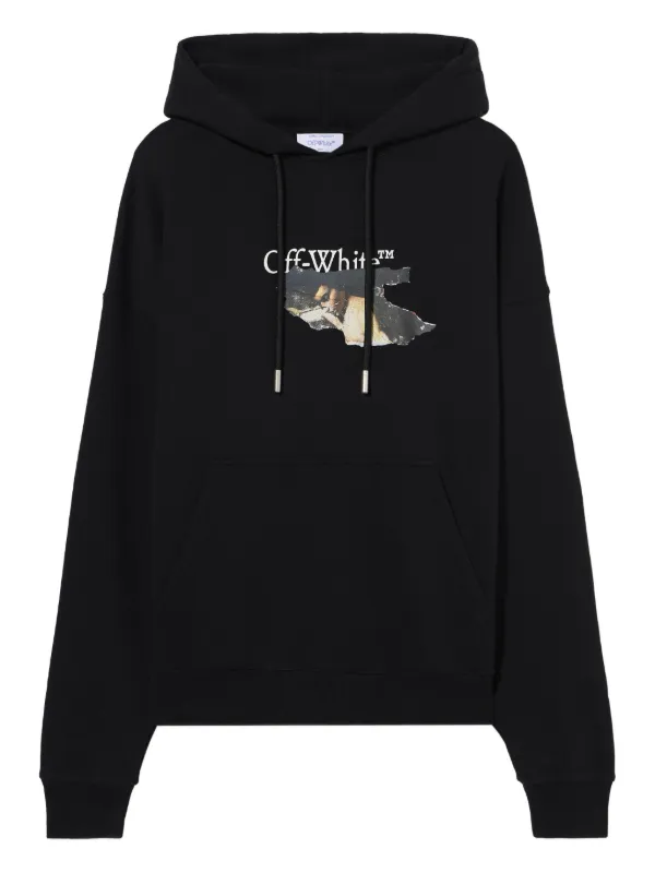 Off-White logo-print Hoodie | Black | FARFETCH