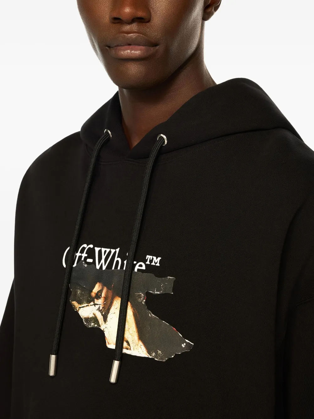 Off-White Hoodie met logoprint Zwart