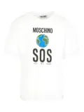 Moschino Kids globe-print short-sleeved T-shirt - White