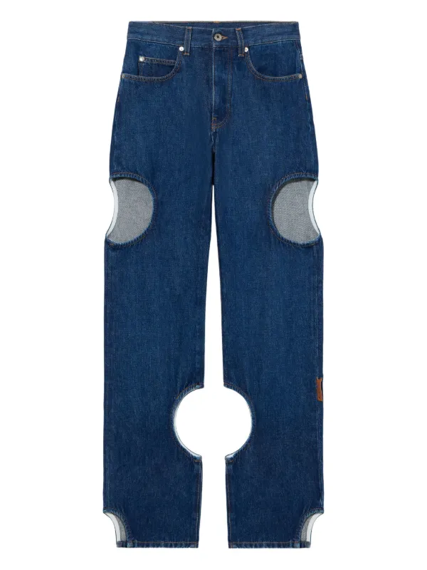 Off-White カットアウト ジーンズ | ブルー | FARFETCH JP