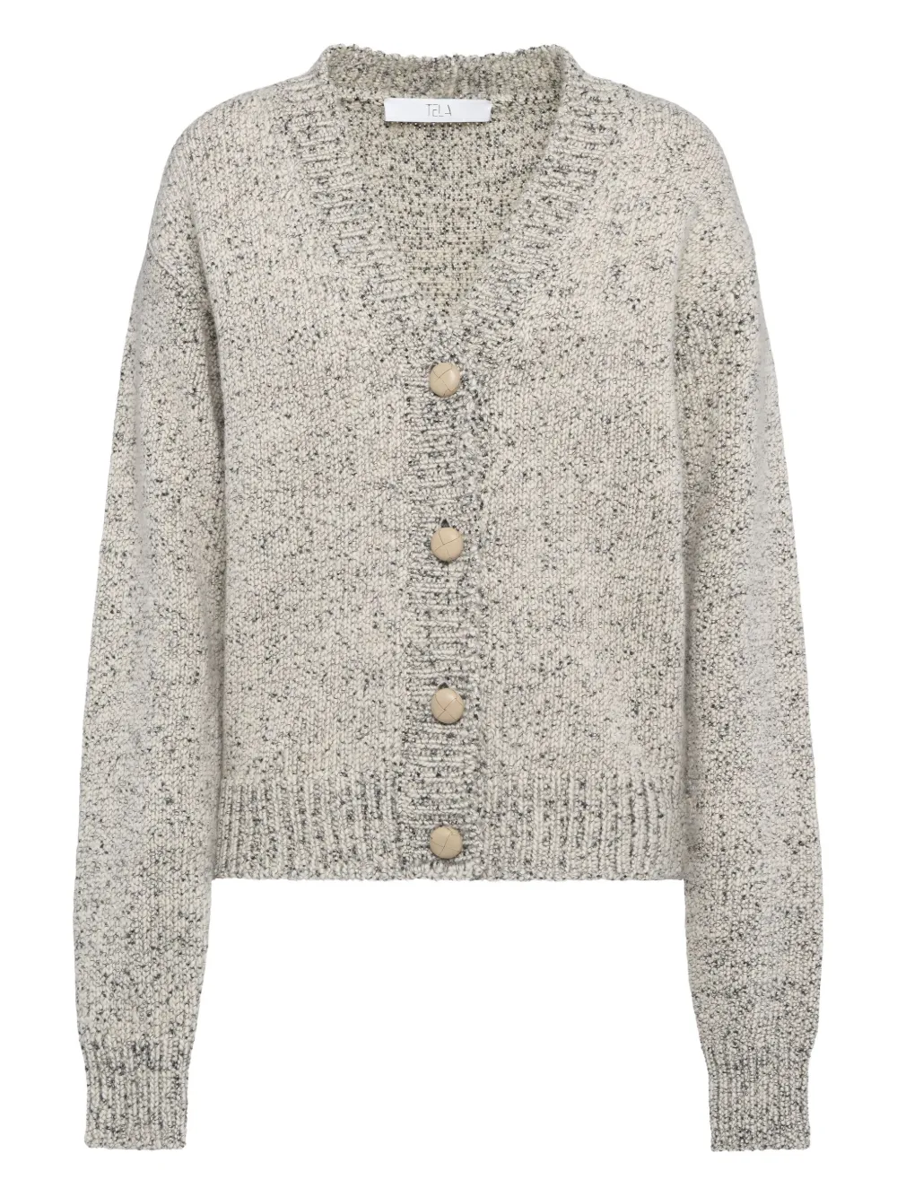 Tela speckled-knit cardigan - Grigio