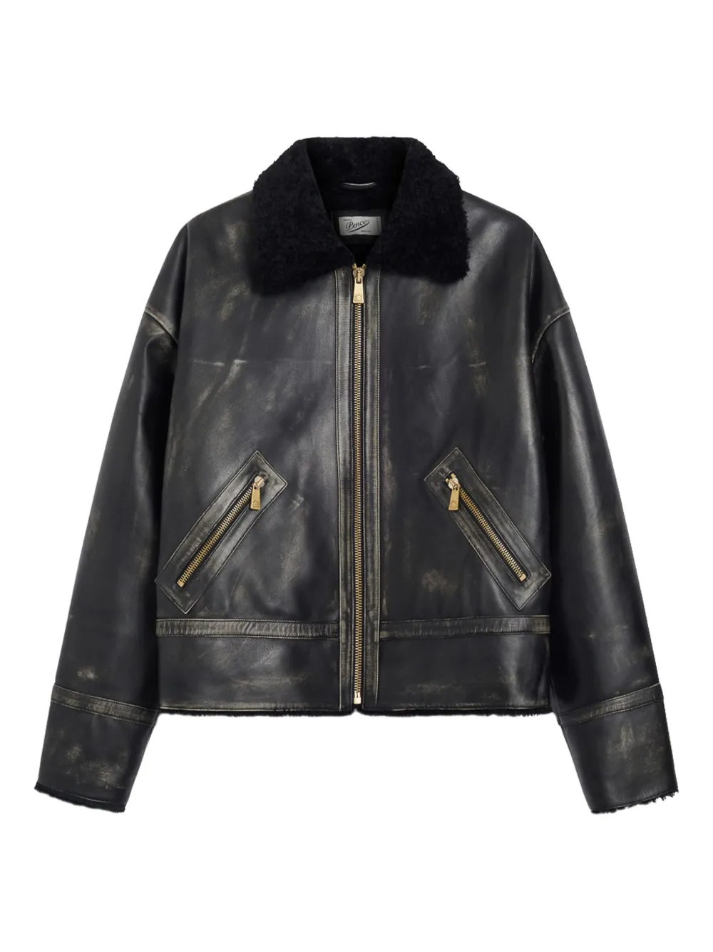 Pence Shearling-collar Jacket In Black