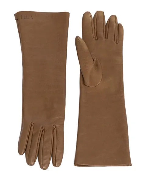 Tela logo-debossed gloves