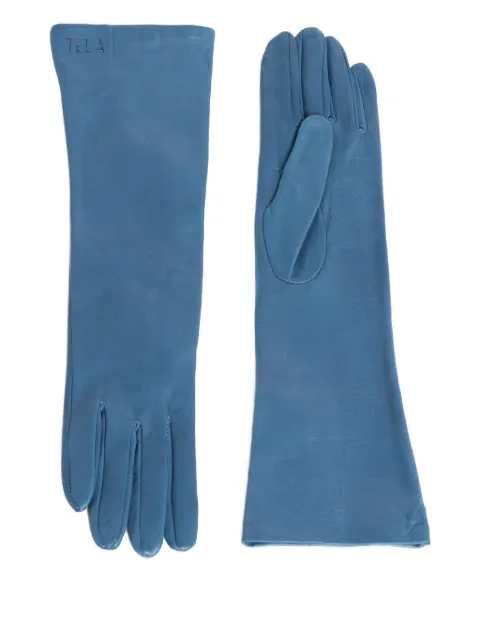 Tela logo-debossed gloves