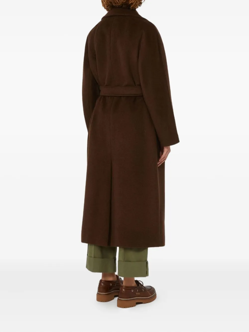 Weekend Max Mara Abrigo Largo De Lana Y Alpaca In Brown