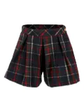 Patachou pleated plaid shorts - Blue